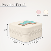 Personalized Jewelry Box, White Travel Jewelry Box with Initial T, Small Monogrammed Jewelry Case Organizer for Girls Women Teen Kids, Mini Travel Essentials Gifts for Birthday Christmas
